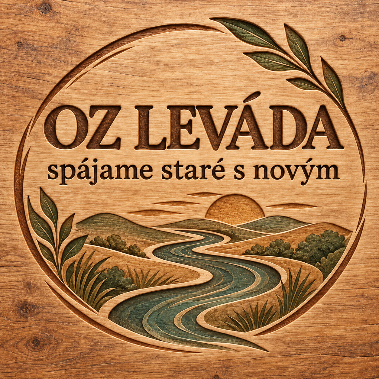 Drevený emblém OZ Leváda